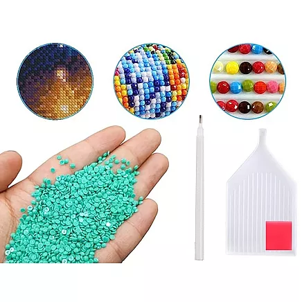 Dimantu Mozaīkas Komplekts _ Rokdarbs _ Glezna_ Ziemeļbriežu Ziemassvētku Komplekts 5D,...