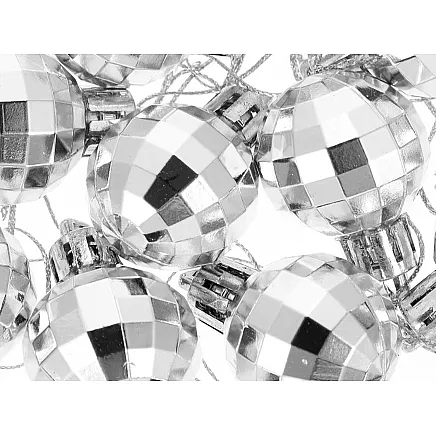 Ziemassvētku Eglīšu Bumbas Bumbulīši, Baltas un Sudraba, Nesalaužamas, 36 gab., 3 cm