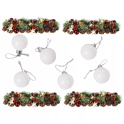 Ziemassvētku Eglīšu Bumbas Bumbulīši, Baltas un Sudraba, Nesalaužamas, 36 gab., 3 cm