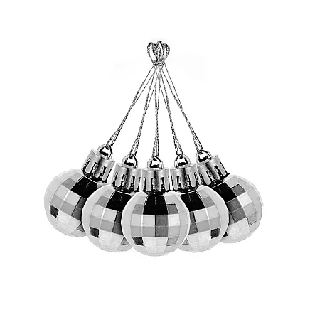 Ziemassvētku Eglīšu Bumbas Bumbulīši, Baltas un Sudraba, Nesalaužamas, 36 gab., 3 cm