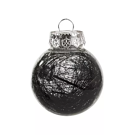 Ziemassvētku Eglīšu Bumbas, Melna un Caurspīdīga, Nesalaužamas, 24 gab., 6 cm