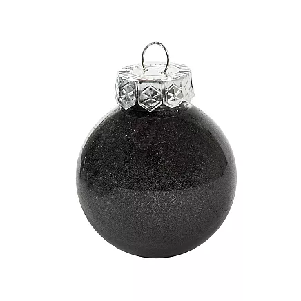 Ziemassvētku Eglīšu Bumbas, Melna un Caurspīdīga, Nesalaužamas, 24 gab., 6 cm