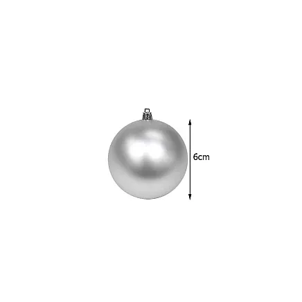 Ziemassvētku Eglīšu Bumbas, Baltas un Sudraba, Nesalaužamas, 36 gab., 6 cm