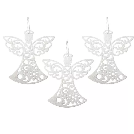 Ziemassvētku Eglīšu Rotājumi Dekors Eņģeļi, 3 gab.