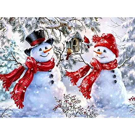 Dimanta Izšūšanas Komplets Ziemassvētku Sniegavīri 5D