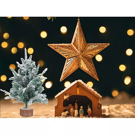 Artificial christmas tree snow small 50cm desk decoration