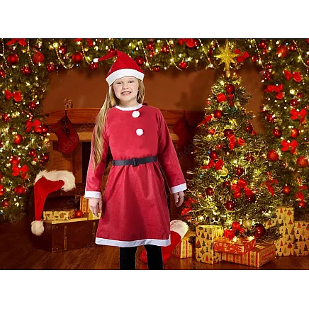 Santa claus costume for a girl hat