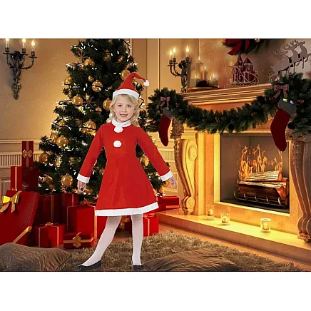 Santa claus costume for a girl hat