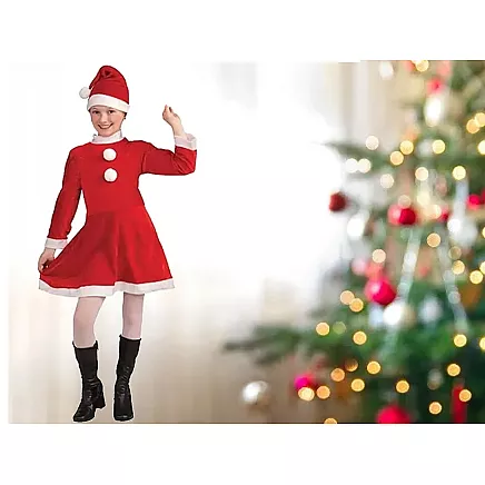 Santa claus costume for a girl hat