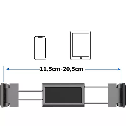 Universāls auto turētājs planšetdatoram un telefonam galvas balstam, regulējams