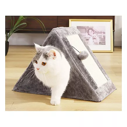 Scratching post triangle cat kennel cat bed toy ball