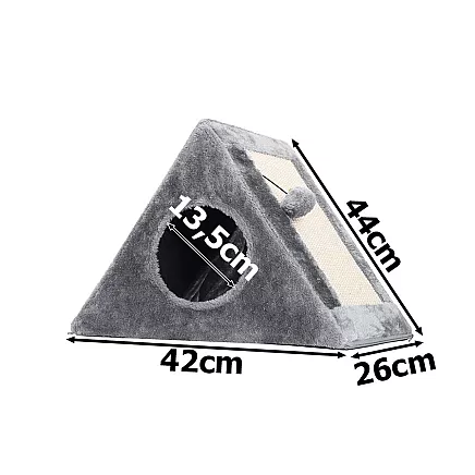 Scratching post triangle cat kennel cat bed toy ball