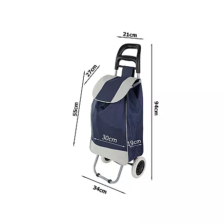 Shopping trolley wheeled shopping bag solid