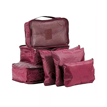 Ceļojumu organizatori koferim, 6 gab. komplekts, bordo