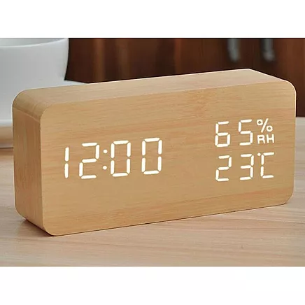 Electronic alarm clock thermometer hygrometer usb