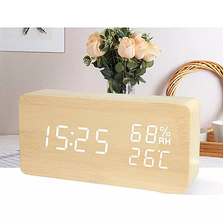 Electronic alarm clock thermometer hygrometer usb