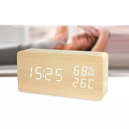 Electronic alarm clock thermometer hygrometer usb