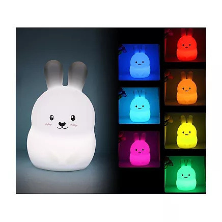 Bērnu Silikona Nakts LED RGB Gaismas Lampa ar Tālvadības Pulti, Trusis