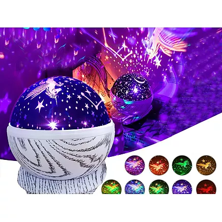 Star led rotating night light projector