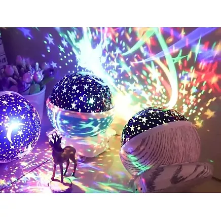 Star led rotating night light projector