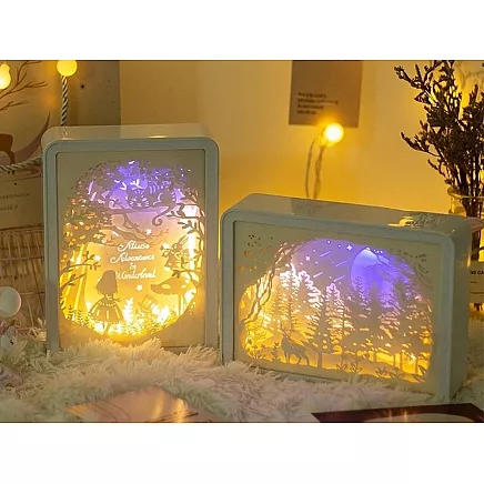 Paper cut-outs night light 3d usb