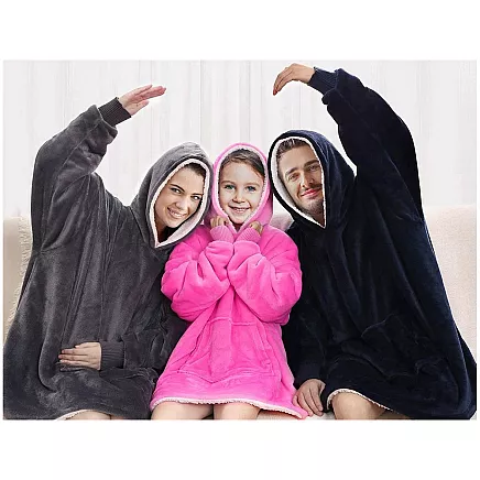 Warm sweatshirt oversize blanket xxl 2in1 thick fleece