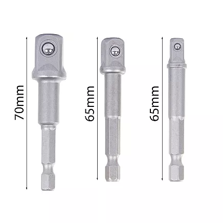 Reductions adapters screwdriver sockets 1/4 3/8 1/2