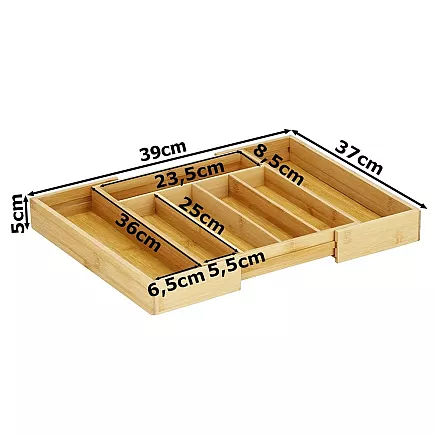 Drawer organizer for kitchen tables bambus 7 door 39cm l