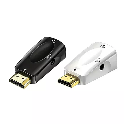 HDMI to VGA adapter with audio mini jack