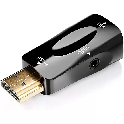 HDMI to VGA adapter with audio mini jack