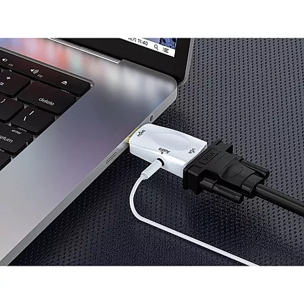 HDMI to VGA adapter with audio mini jack