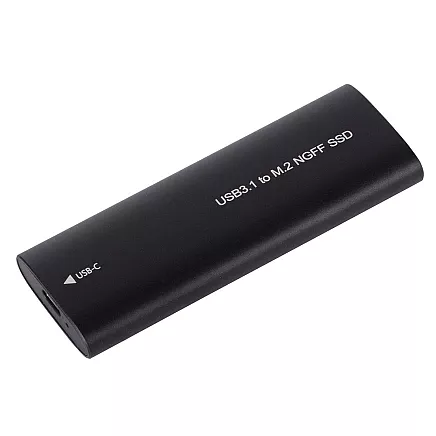 M.2 SATA NGFF SSD adaptera korpuss ar USB 3.1 un USB-C, 2230–2280 mm, melns