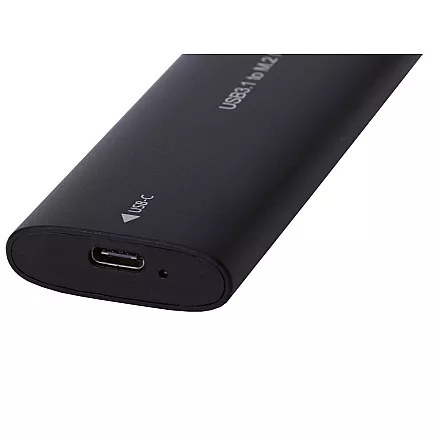 M.2 SATA NGFF SSD adaptera korpuss ar USB 3.1 un USB-C, 2230–2280 mm, melns