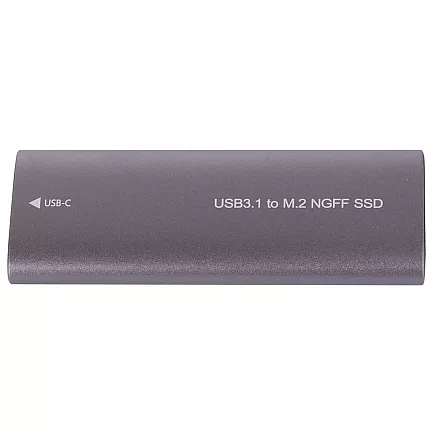 M.2 SATA NGFF SSD adaptera korpuss ar USB 3.1 un USB-C, 2230–2280 mm, sudrabs