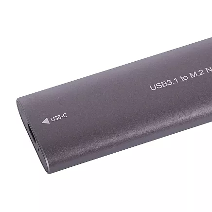 M.2 SATA NGFF SSD adaptera korpuss ar USB 3.1 un USB-C, 2230–2280 mm, sudrabs