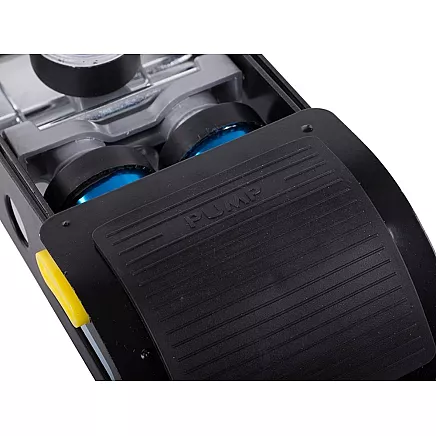 Car foot pump twin piston end caps bicycle auto for balls mattress