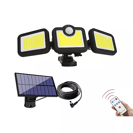 Solar lamp with twilight movement sensor 171 led separate panel garden