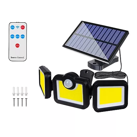 Solar lamp with twilight movement sensor 171 led separate panel garden