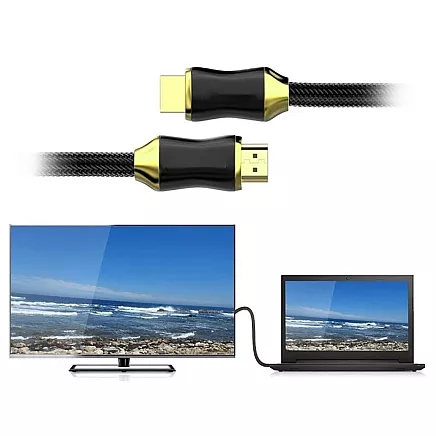HDMI 2.1 Ultra High Speed kabelis 8K 60Hz 4K 120Hz ar pozlādētām kontaktēm 3 m