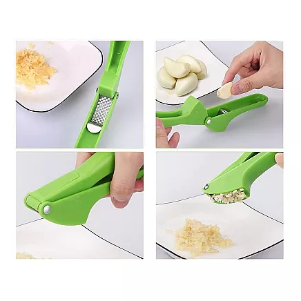 Garlic press hand squeezer crusher