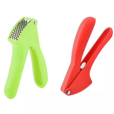 Garlic press hand squeezer crusher