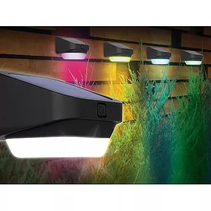 RGB LED Dārza Apgaismojums Lampa Kāpnēm Terasei Nožogojumam ar Krēslas Sensoru