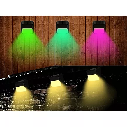 RGB LED Dārza Apgaismojums Lampa Kāpnēm Terasei Nožogojumam ar Krēslas Sensoru