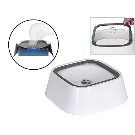 Peldošs neslakojošs ūdens trauks suņiem un kaķiem 1L lēns dzērējs