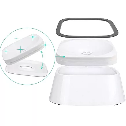 Peldošs neslakojošs ūdens trauks suņiem un kaķiem 1L lēns dzērējs