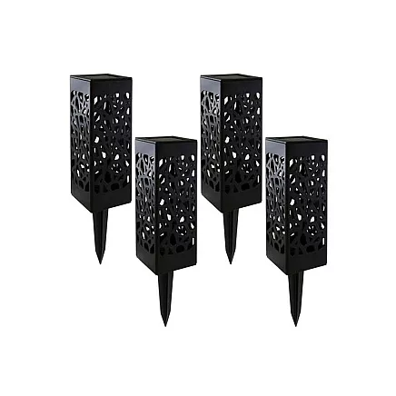 Garden lamp solar decorative set of 4 pieces dusk sensor