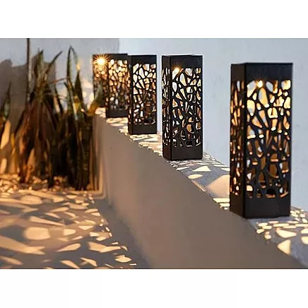 Garden lamp solar decorative set of 4 pieces dusk sensor