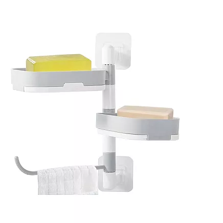 Wall-mounted soap dish towel rail with suction cups