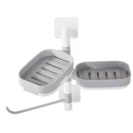 Wall-mounted soap dish towel rail with suction cups