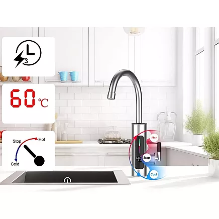 Electric mixer with instantaneous water heater and LCD display 3000W